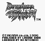 Battle Arena Toshinden title screen for GameBoy
